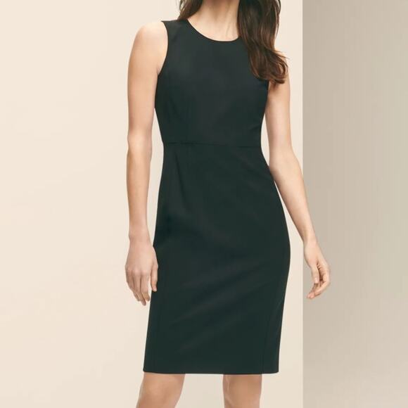Brooks Brothers Dresses & Skirts - BROOKS BROTHERS / LORO PIANA Black Classic Wool Sheath Dress Size 8 Petite
